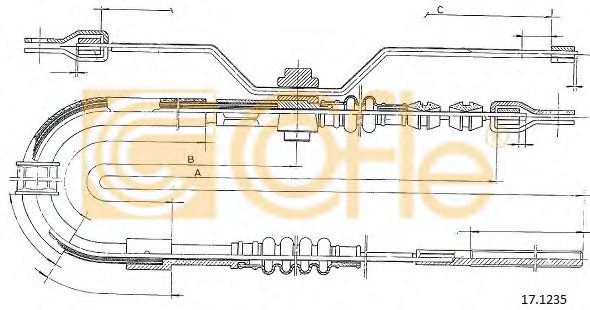COFLE 17.1235 Cable, parking brake